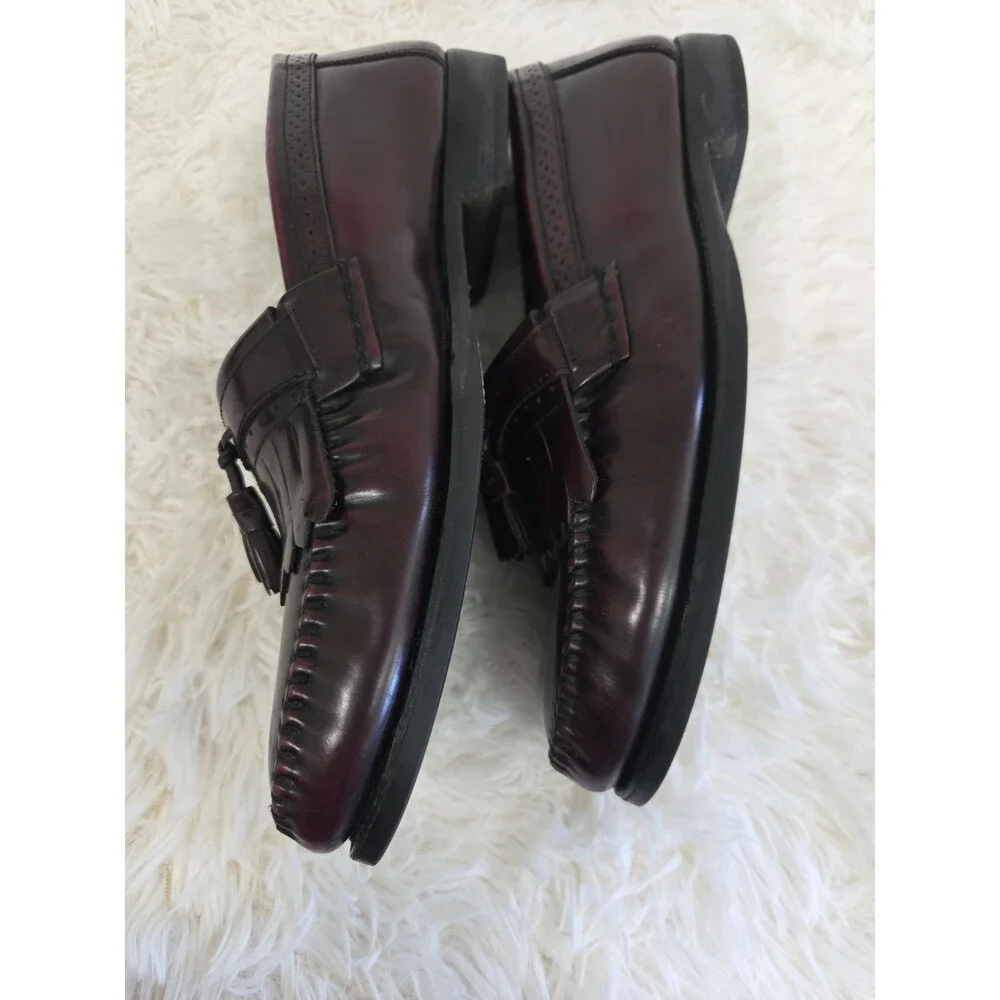 G.H. Bass Jeremy Weejuns Mens 10.5D Burgundy Leather Kiltie Tassel Loafers